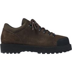 a brown shoe with black laces on it