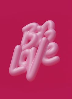 the letters b & w are made out of pink balloon type material on a bright pink background