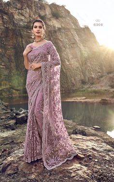 Csebazaar glamorous look Supernet Hand Embroidered Partywear Saree डिजाइनर कपड़े, Saree Bollywood, Fancy Sarees Party Wear, Party Sarees, Saree Designs Party Wear, Neck Deep, Party Wear Saree, Designer Sarees Online, Net Saree