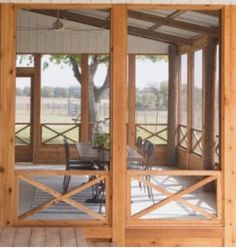 an open porch with sliding glass doors leading to the dining room and living room area