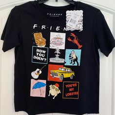 Nwt. Crop Top. Friends Tv Series Based T-Shirt. Super Cute! Friends Tv Show Shirt, Vintage Friends, Teen Friends, Grey Cropped Hoodie, Friend Logo, Friends Black, Friends Sweatshirt, Friends Tv Series, Friends Tee