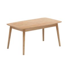 a wooden table with two legs and a square shape on the top, against a white background