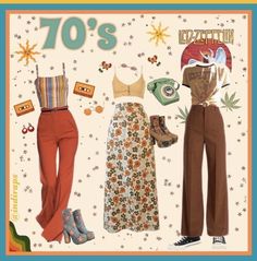 Fashion Inspo Outfits Short People, 70s Baddie Outfits, 70s Outfit Moodboard, Groovy Inspired Outfits, 70s Vibes Aesthetic Outfit, Summer 70s Fashion, 70s Outfits Halloween, Cute 70s Inspired Outfits