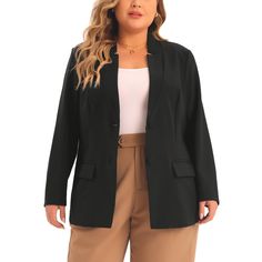 Agnes Orinda is a plus-size brand inspired by the needs of its customers. It can suit you on various occasions, and show your perfect curves through appropriate tailoring, and the comfortable fabric allows you to enjoy a pleasant experience. Crafted from high-quality fabric, these jackets offer both comfort and durability. These jackets feature a secure button closure that adds a refined detail to the overall design. Elevate your office attire with these chic and comfortable jackets, perfect for Plus Size Business Attire, Plus Size Business, Fall Workwear, Long Sleeve Suit, Lawyer Outfit, Work Blazer, Plus Size Blazer, Jackets Black, Perfect Curves