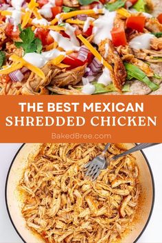 the best mexican shredded chicken recipe in a bowl