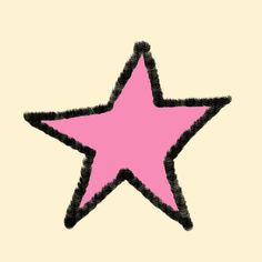 a pink and black star on a beige background