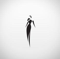 a woman's silhouette in black on a white background