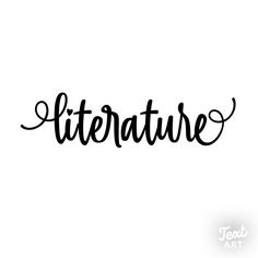 the word literature written in cursive ink