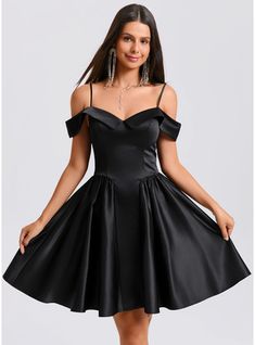 JJ's House Satin Off the Shoulder Fall Spring Summer A-line General Plus Back Zip Simple Little Black Dresses Black Height:5.8ft（176cm） Bust:32in（82cm）Waist:24in（61cm）Hips:35in（89cm） No Short Black Sleeveless Homecoming Dress. #JJ's House #Satin #OfftheShoulder #Fall #Spring #Summer #Aline #General #Plus #BackZip #Simple #LittleBlackDresses #Black #No #Short #Black #Sleeveless #HomecomingDress Blackhomecoming Dresses, Homecoming Dresses With Pockets, Black Quince Court Dresses, Winter Formal Dresses Medium Length, Homecoming Dresses Loose, Birthday Outfit Black Dress, Puffy Black Dress, Hock Dress, Black Homecoming Dress Short