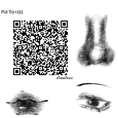 an image of some eyes with qr code on them, and the text put in it