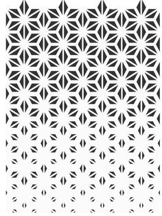 an intricate pattern made up of black and white geometric shapes, on a white background