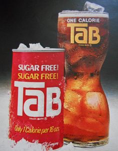 two cans of tab sugar free soda next to each other