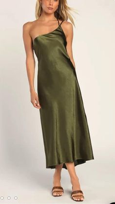 1. Lulus one that got away olive green one shoulder satin midi 2. ASOS 3. Nordstrom 4. ASOS 5. Nordstrom 6- 8. Rent the runway 9. Lulus Dark Green Wedding Guest Dress, Olive Green Midi Skirt, October Wedding Guest Dress, Green Wedding Guest Dresses, Olive Green Midi Dress, Shape Dress, Solo Dress, Bridesmaid Colors, Fall Wedding Guest Dress