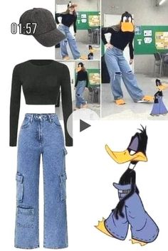 an image of donald the duck wearing jeans