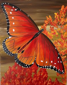 a painting of a red butterfly with the words killans on it's wings