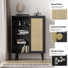 an image of a bookcase with instructions on how to put it in the room