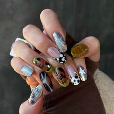 Graffiti Nails, Funky Nail Designs, Ongles Nails, Punk Nails, Exotic Nails, Pretty Gel Nails, Nail Photos, Nail Envy