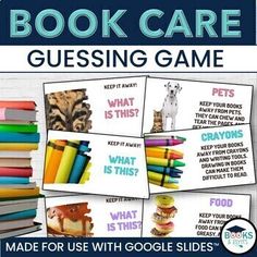 the book care guess game is made for use with google slides