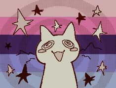 an image of a cat with stars in the background