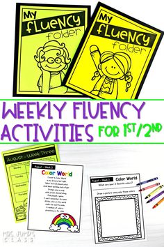 the weekly flueny activities for 1st / 2nd grade are included in this printable packet