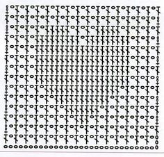 an image of a cross stitch pattern in black and white, with the lines drawn across it