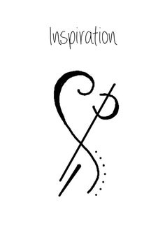 an illustration with the words inspirationation written in cursive writing, and a hand drawn