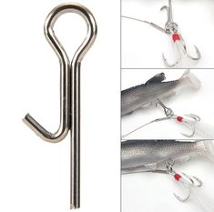 fishing hook with hooks for lures and perches on white background, side by side