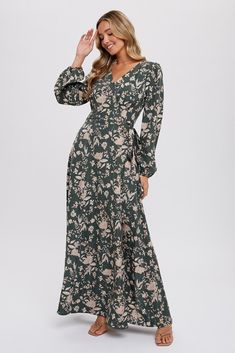 Our Monique Floral Wrap Maxi Dress is the ideal pick for any event – from your 9-5 to that special night out. Featuring a beautiful floral print, adjustable waist, and self-tie closure on the side, you'll love the fit and flare of this piece. Plus, with stylish bell sleeves, you'll be sure to turn heads! Slip into this number and feel your charm and elegance reach new heights. -Model is 5'9" and wearing a Small 100% Polyester Floral Wrap Maxi Dress, Wrap Maxi Dress, Maternity Maxi, Pregnancy Maxi Dress, Printed Wrap Dresses, Ruffle Mini Dress, Floral Print Maxi, Floral Wraps, Pink Blush Maternity