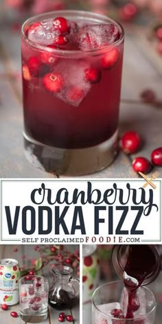 Cranberry Fizz, Cranberry Drinks, Fizz Cocktail, Coctails Recipes, Cranberry Vodka, Thanksgiving Drinks, Cranberry Cocktail