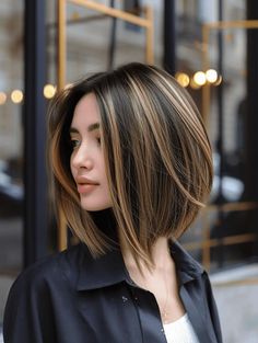 Sleek Short Hair, Bob Hair Color, Long Bob Haircuts, 2024 Color, Asian Hair, Long Bob, Brunette Hair Color, Gorgeous Hair