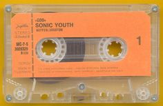 an orange and white cassette with the words sonic youth on it