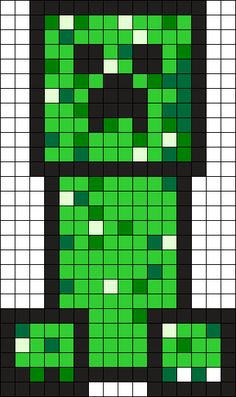 the pixel style pattern is made up of green squares