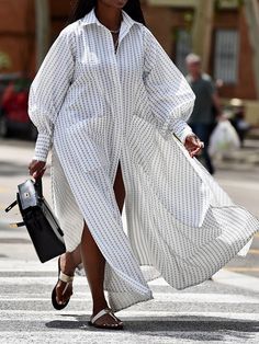 Long White Shirt Dress For Spring, Chic Long White Shirt Dress, White Long Sleeve Maxi Dress For Day Out, White Fall Shirt Dress For Vacation, White Long Shirt Dress For Daywear, White Long Sleeve Shirt Dress For Casual Wear, White Long Sleeve Shirt Dress For Casual Days, Loose Shirt Dress, Plus Size Bohemian