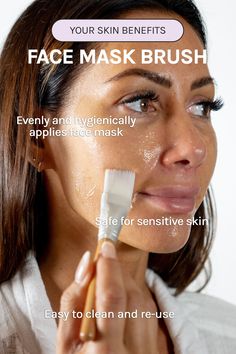 WHAT IT IS Keep face masks fresh for longer + enjoy a mess-free application with this luxe face mask brush. WHY BABES LOVE IT Makes putting on your face mask a breeze (and way less messy)—no product wasted either! Super fine, vegan bristles slip into every nook and cranny for full coverage and deep pore penetration Keeps fingers (and bacteria) out of jars, making face masks fresher for longer Glides over skin and relaxes you, giving you all the at-home spa vibes MORE DETAILS Vegan, cruelty-free, Face Mask Brush, Making Faces, Skin Benefits, Home Spa, Cruelty Free, Sensitive Skin, Face Mask, Mask, How To Apply