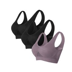 Wycnly Sports Bras for Women 3pcs Large Size Breathable Comfort No Rims Workout Gym Bralette Ladies Compression Seamless Push Up Bra Black Bra Summer Saving Bras PLEASE NOTE: Our clothes all are designed for Asian figure,which means would be smaller than normal US sizes Colors may be slightly different depending on computer and monitor settings. Please check the Size Chart before order. If you are not sure the size, please send message to us. Product Description: Season:Spring,Summer,Fall,Winter Air Bra, Full Bra, Compression Bra, Bra Size Charts, Summer Savings, Plus Size Bra, Seamless Bra, Black Bra, Womens Bras