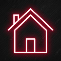 a house neon sign on a black background