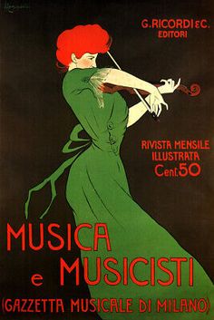 an old poster advertising musical music in italy