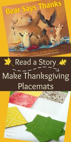 a book with the title read a story make thanksgiving placemats