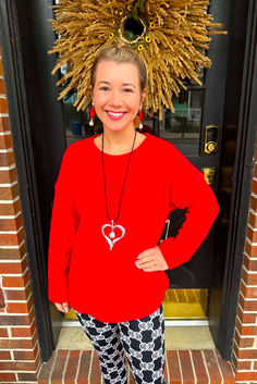 Cherry is a vibrant red that can be worn with so many other colors! Red Pullover, Resort Wear For Women, Cherry Red, Vibrant Red, Resort Wear, Sun Hats, Soft Pink, New Color, Brand New