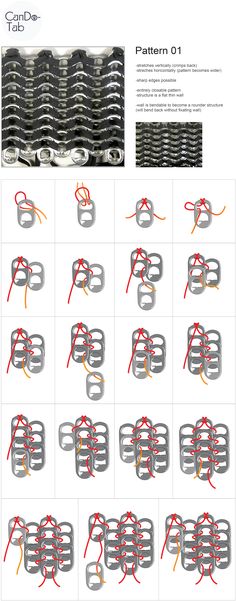 the instructions for how to tie a chain with red and yellow cords on it, including two