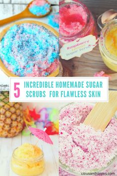 Unbelivable sugar scrubs for flawlessly radiant skin year round! Diy Sugar Scrubs, Scrubs Diy, Baking Soda Body Scrub, Face Scrubs, Sugar Scrub Homemade, Get Glowing Skin, How To Grow Eyebrows, Sugar Scrub Diy, Sugar Scrubs