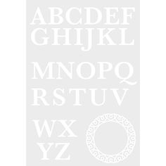 the letters and numbers are in white on a gray background, as well as an ornamental design