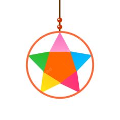 an ornament with a colorful star hanging from it