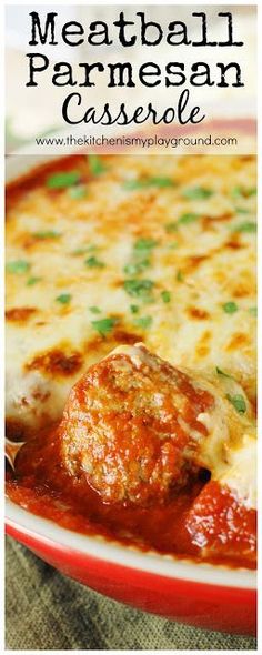 meatball parmesan casserole on a plate