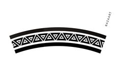 a black and white drawing of an arch with geometric designs on it's sides