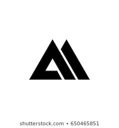 black and white letter logo design with triangle shape on white background, suitable for use in business