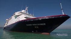 a large boat floating on top of the ocean