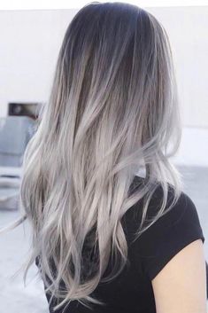 White Ombre Hair, Hair Color 2017, Silver Ombre Hair, Brown Ombre Hair, Grey Ombre, Trendy Hair Color, Grey Hair Color