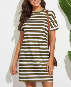 loose Dress short Sleeve Elegant Empire O-neck striped dresses woman casual summer streetwear cloth Women Basic Vestidos AC0034 red-S Trendy Striped Mini Dress For Beach, Striped Short Sleeve Mini Dress For Vacation, Striped Short Sleeve Mini Dress For Beach, Striped Mini Dress With Short Sleeves For Beach, Striped Knee-length Mini Dress For Vacation, Striped Knee-length Mini Dress For The Beach, Trendy Striped Mini Dress For Summer, Striped Short Sleeve Summer Dress, Casual Green Knee-length Mini Dress