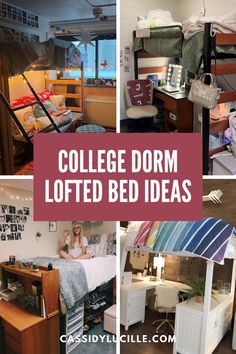 college dorm lofted bed ideas that are easy to make yourself comfortable and stylish